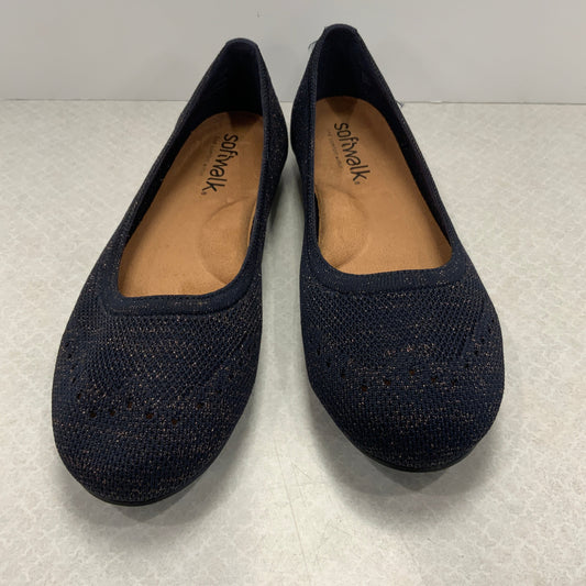 Shoes Flats By soft walk  In Blue  & Gold, Size: 9