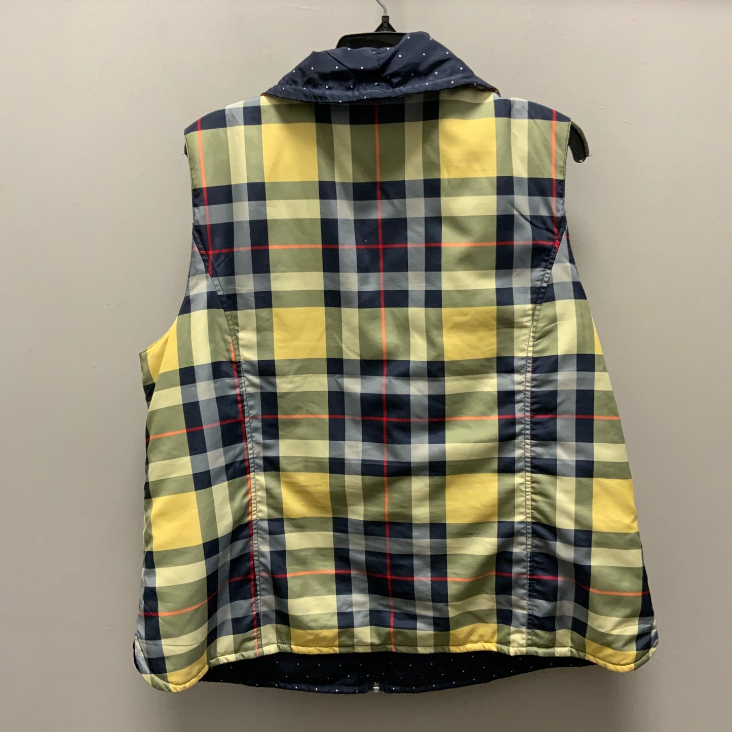 Vest Puffer & Quilted By Cj Banks In Blue & Yellow, Size: 1x