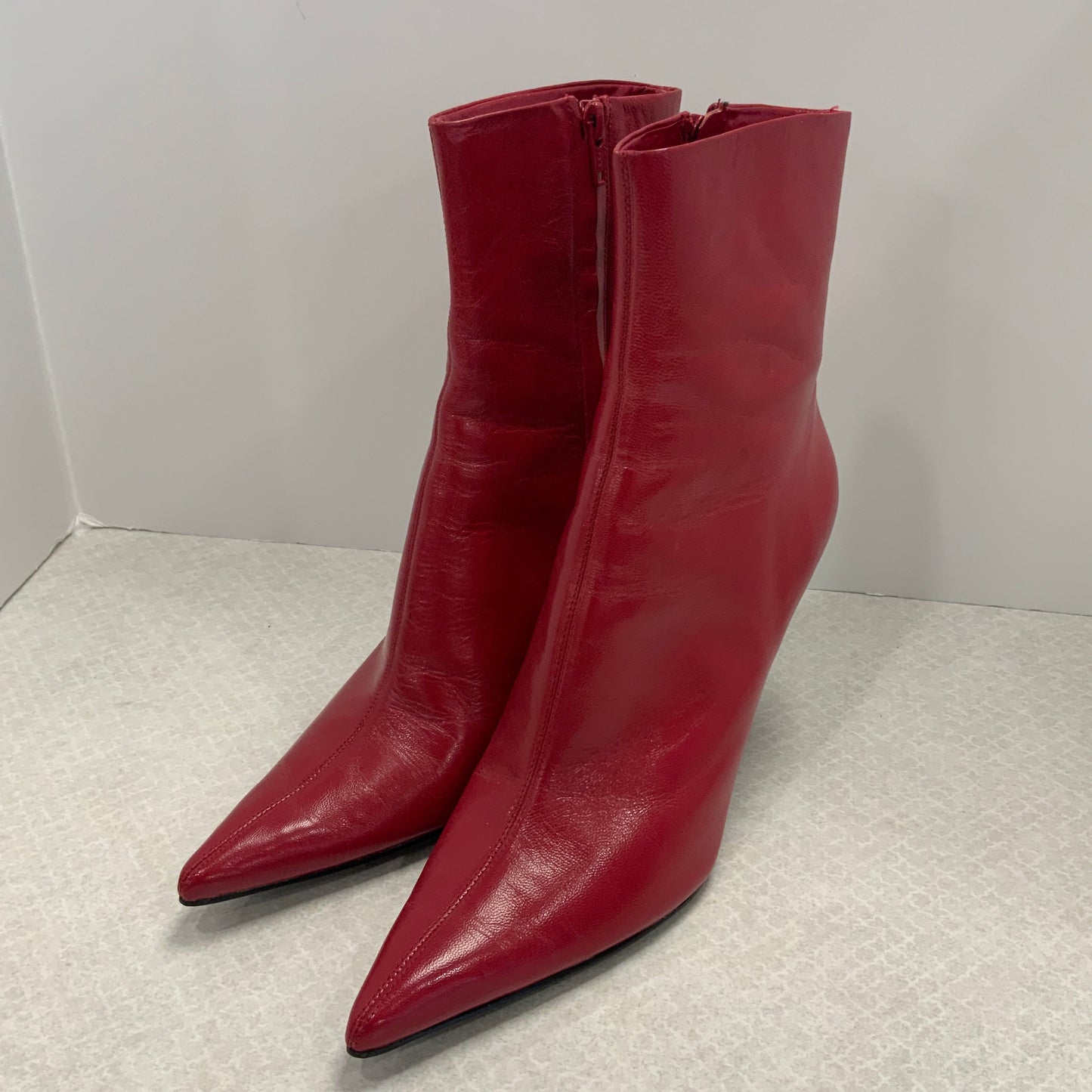 Boots Ankle Heels By Nine West In Red, Size: 9.5