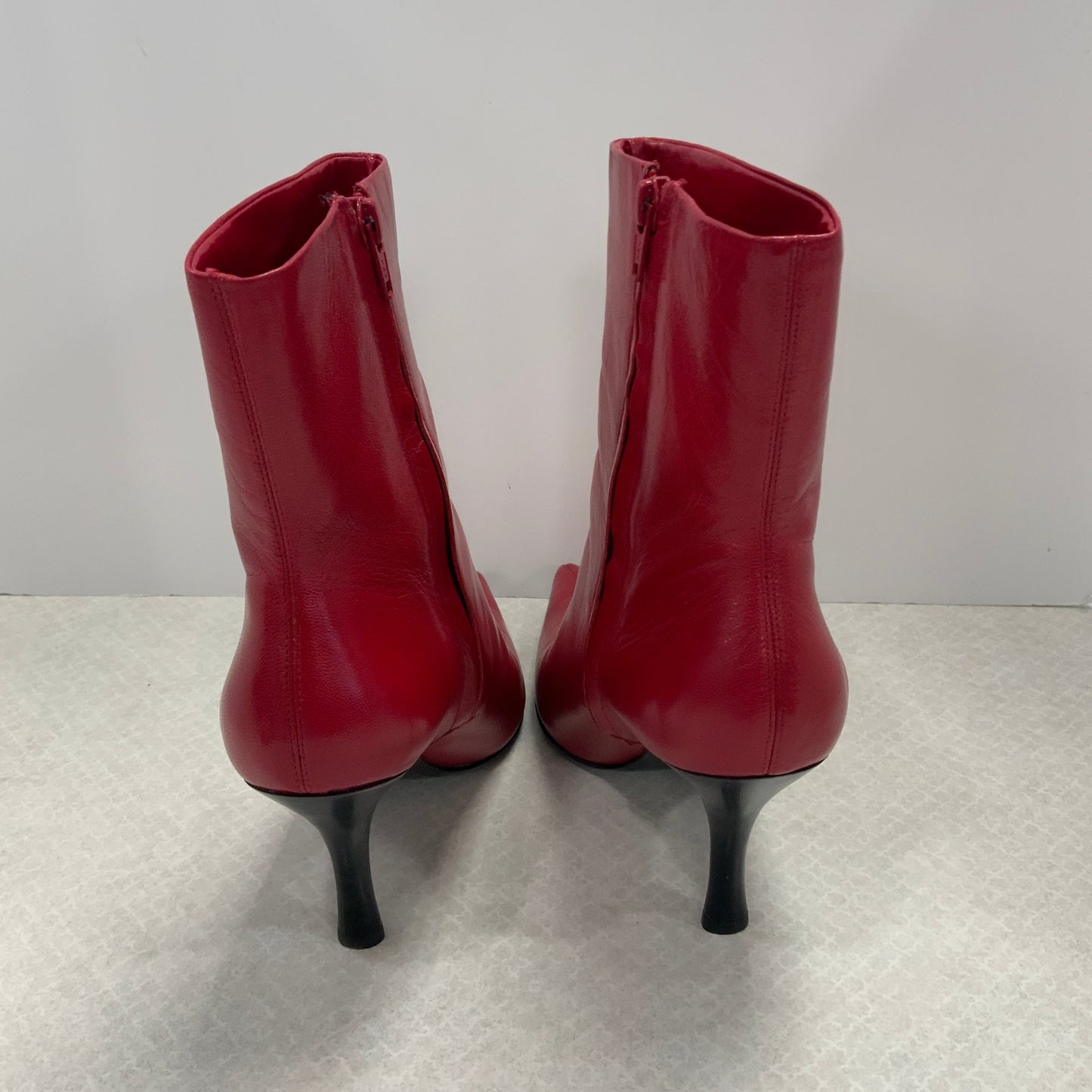 Boots Ankle Heels By Nine West In Red, Size: 9.5