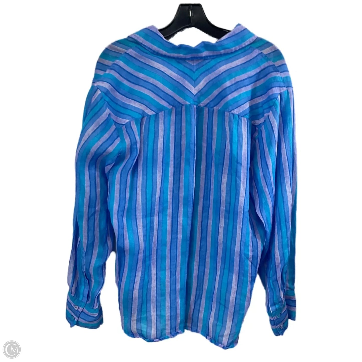 Blouse Long Sleeve By Johnny Was In Blue, Size: M