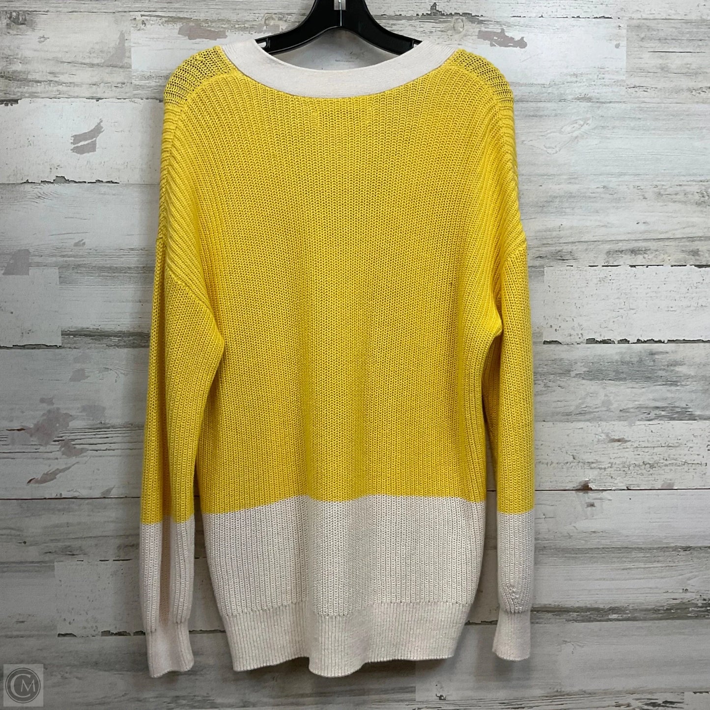 Sweater Cardigan By Loft In Yellow, Size: L