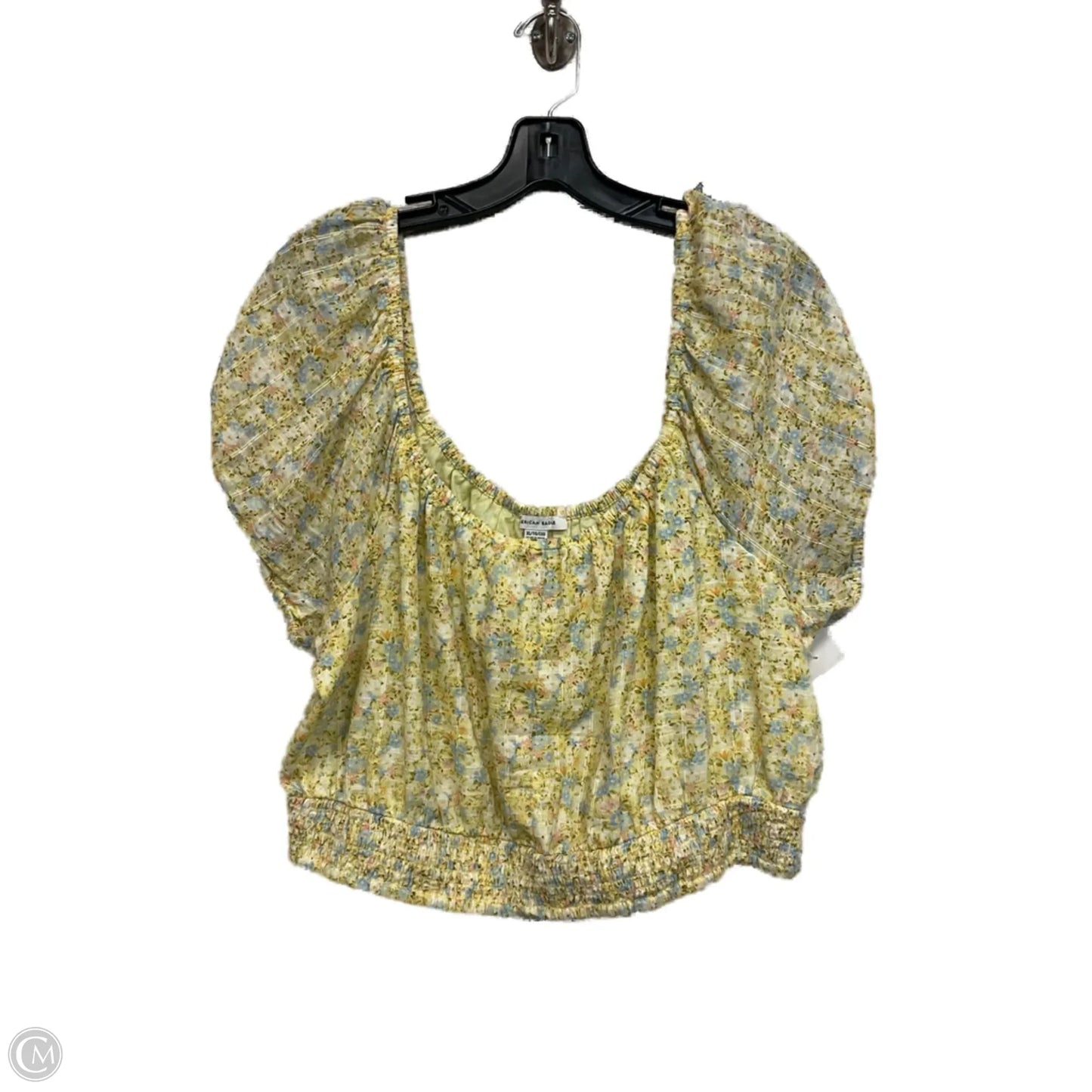 Top Short Sleeve By American Eagle In Yellow, Size: Xl
