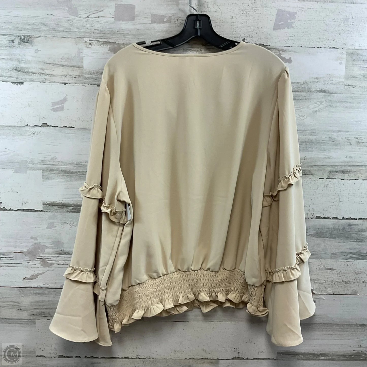 Top Long Sleeve By Cato In Tan, Size: 2x