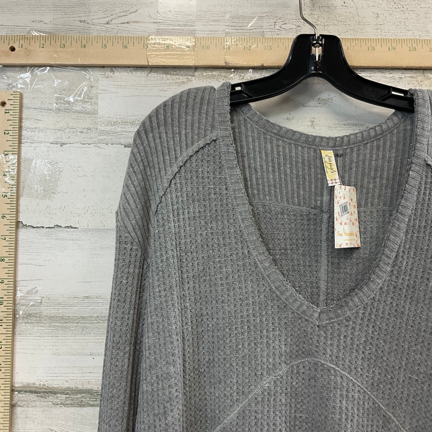 Grey Top Long Sleeve Free People, Size S