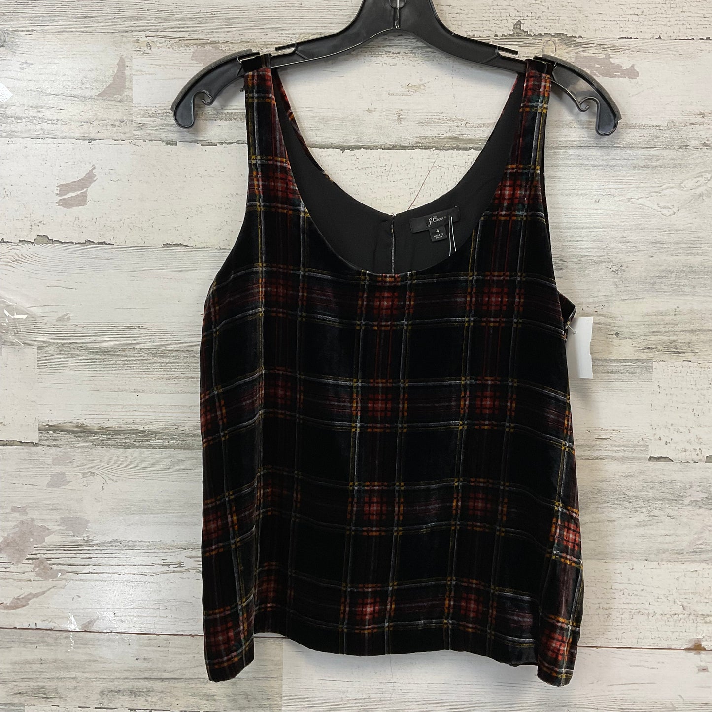 Top Sleeveless By J. Crew In Black & Red, Size: S