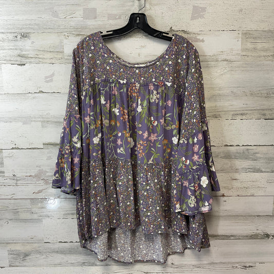 Top Long Sleeve By Cato In Purple, Size: 3x