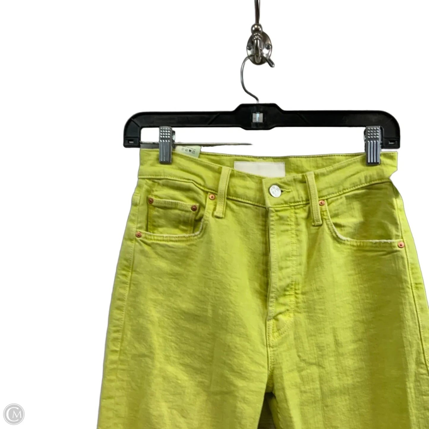 Jeans Straight By Mother In Yellow Denim, Size: 2