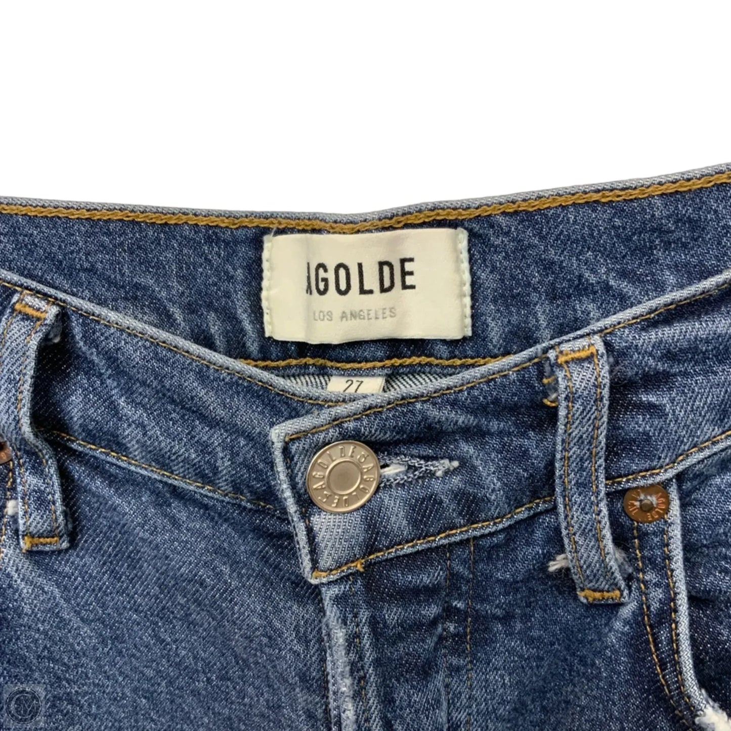 Jeans Straight By Agolde In Blue Denim, Size: 4