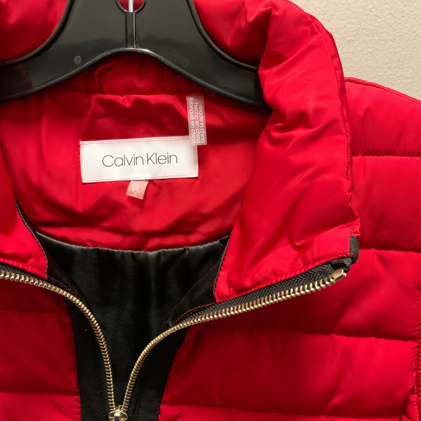 Vest Puffer & Quilted By Calvin Klein Performance In Red, Size: S