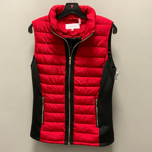 Vest Puffer & Quilted By Calvin Klein Performance In Red, Size: S