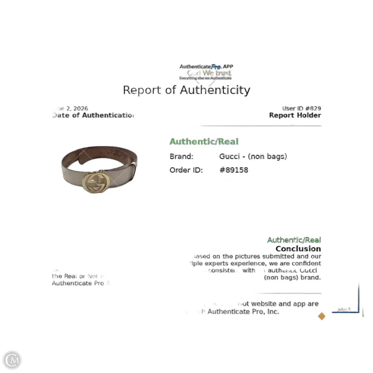 Belt Luxury Designer By Gucci, Size: