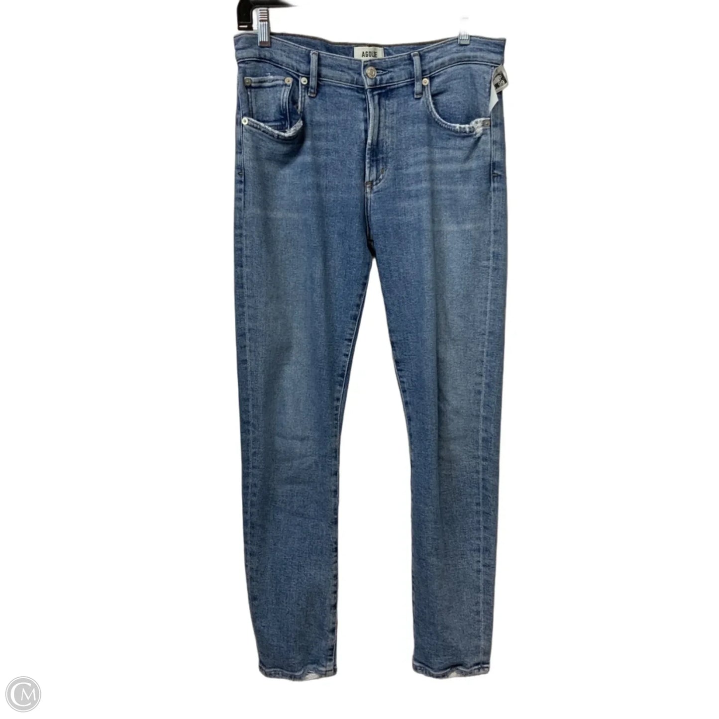 Jeans Straight By Agolde In Blue Denim, Size: 4