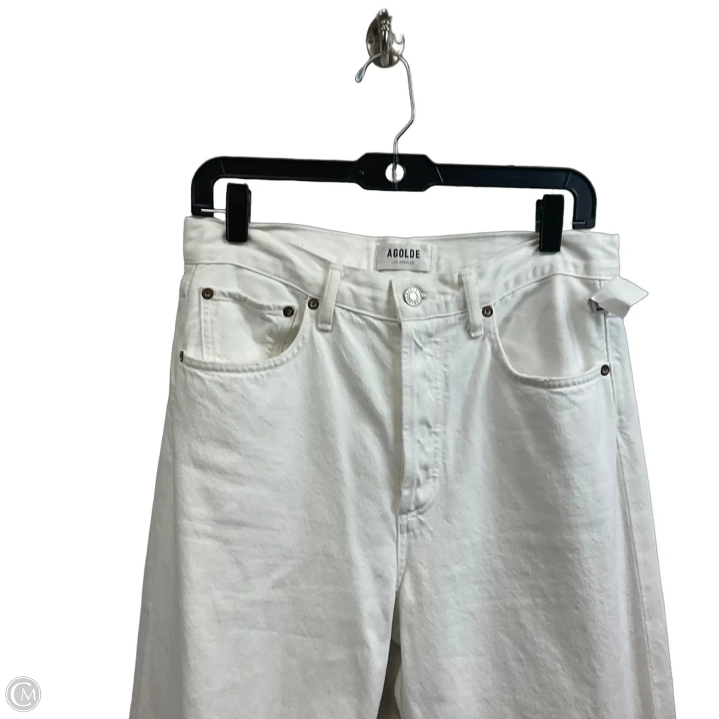 Jeans Wide Leg By Agolde In White Denim, Size: 2