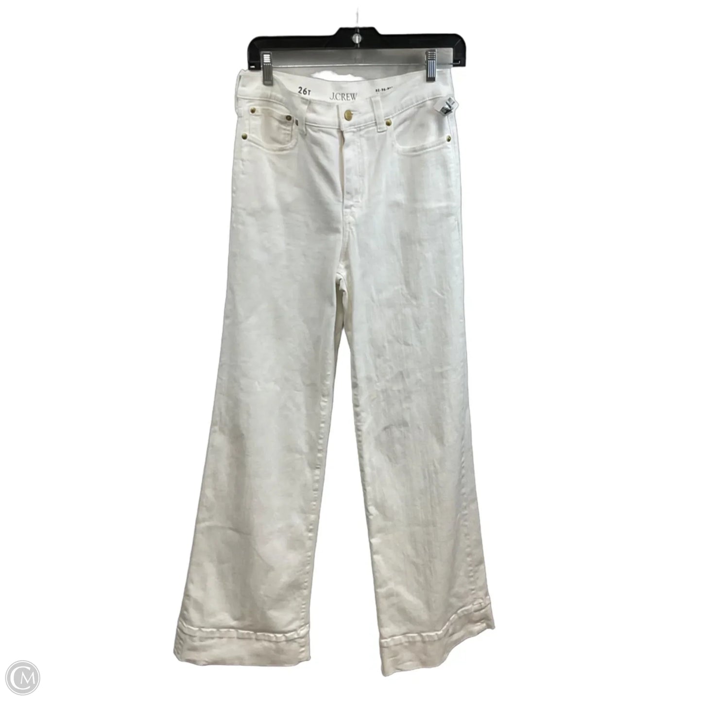 Jeans Wide Leg By J. Crew In White Denim, Size: 2