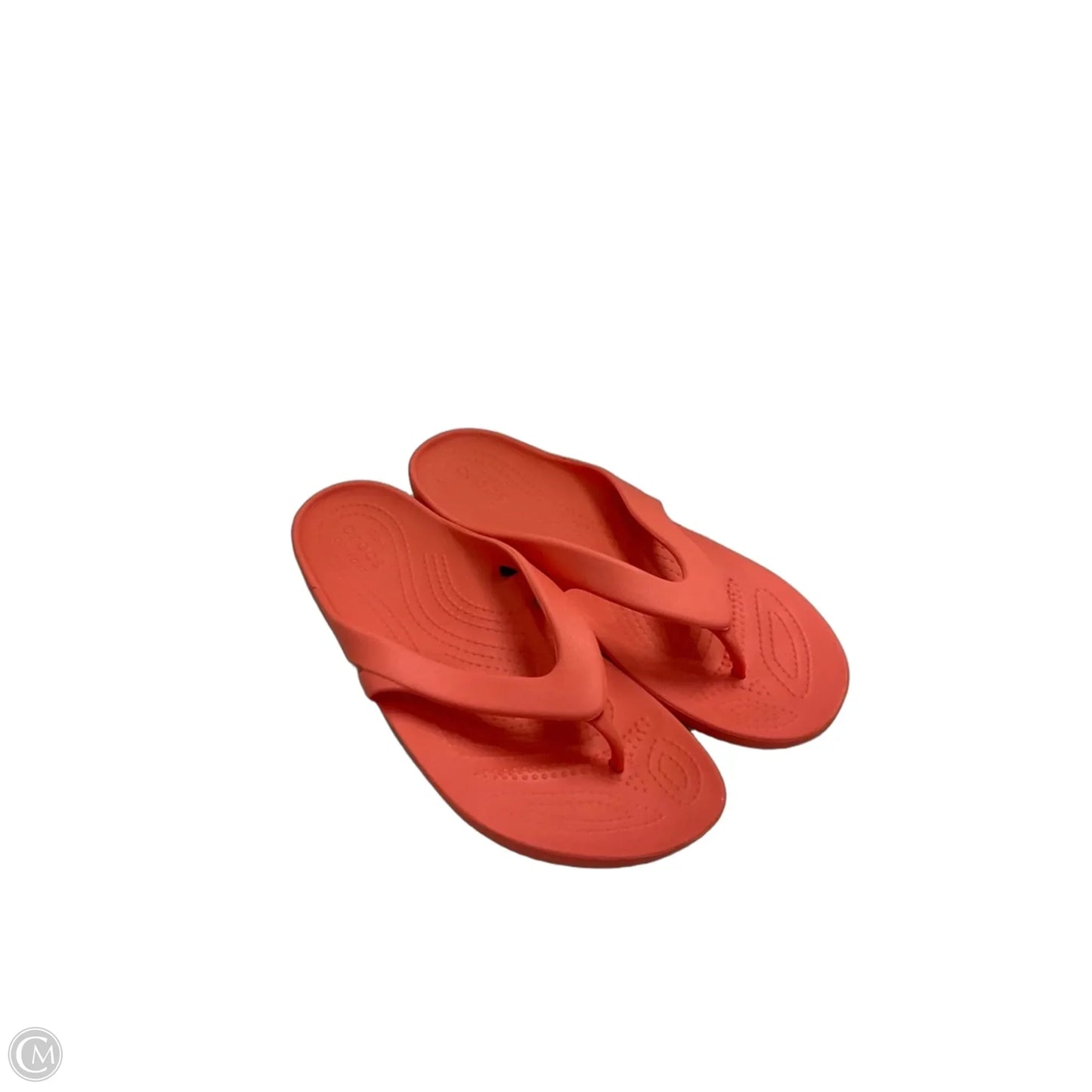 Sandals Flip Flops By Crocs In Orange, Size: 8