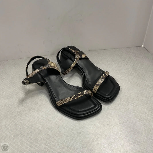 Sandals Heels Block By Vagabond In Snakeskin Print, Size: 8