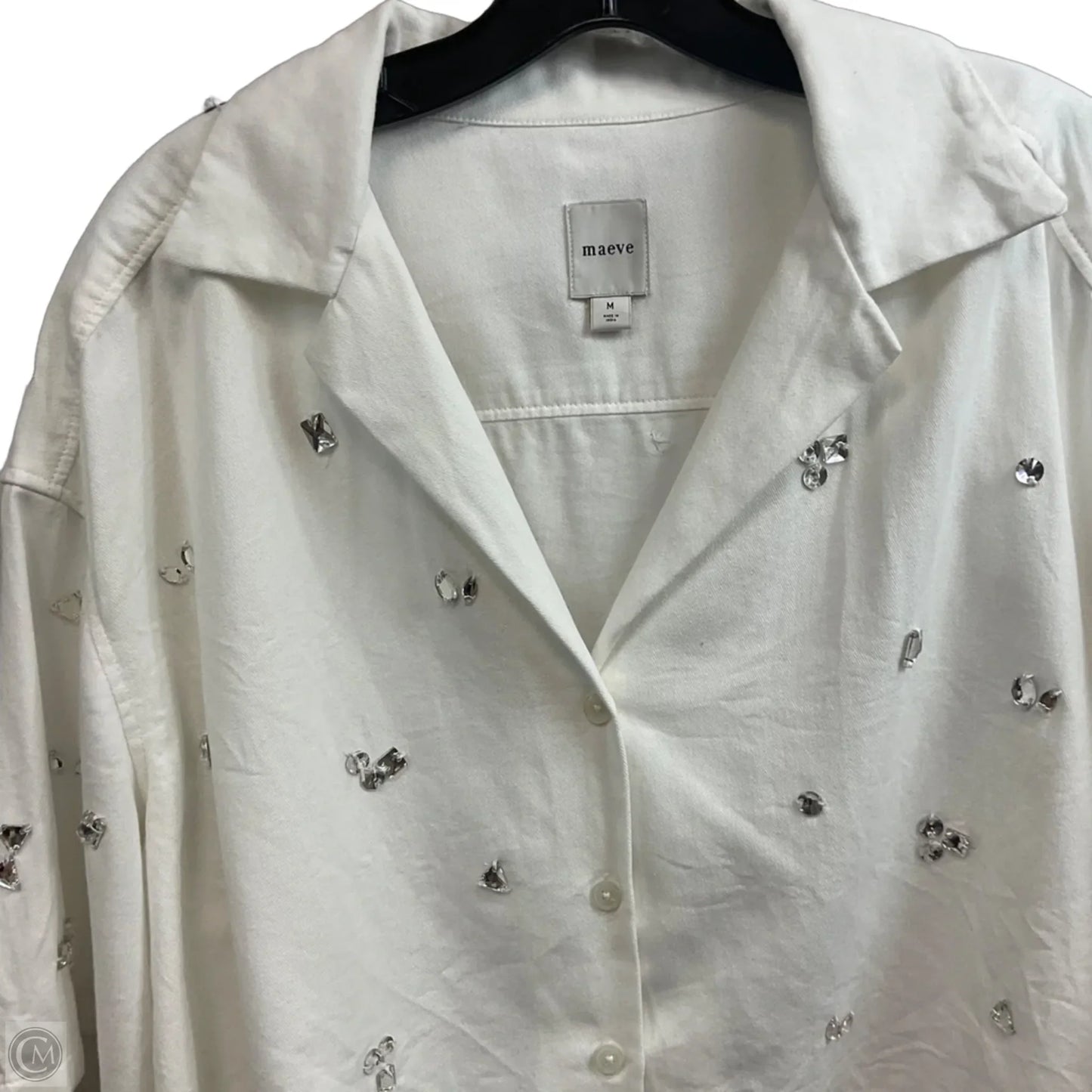 Blouse Short Sleeve By Maeve In White, Size: M