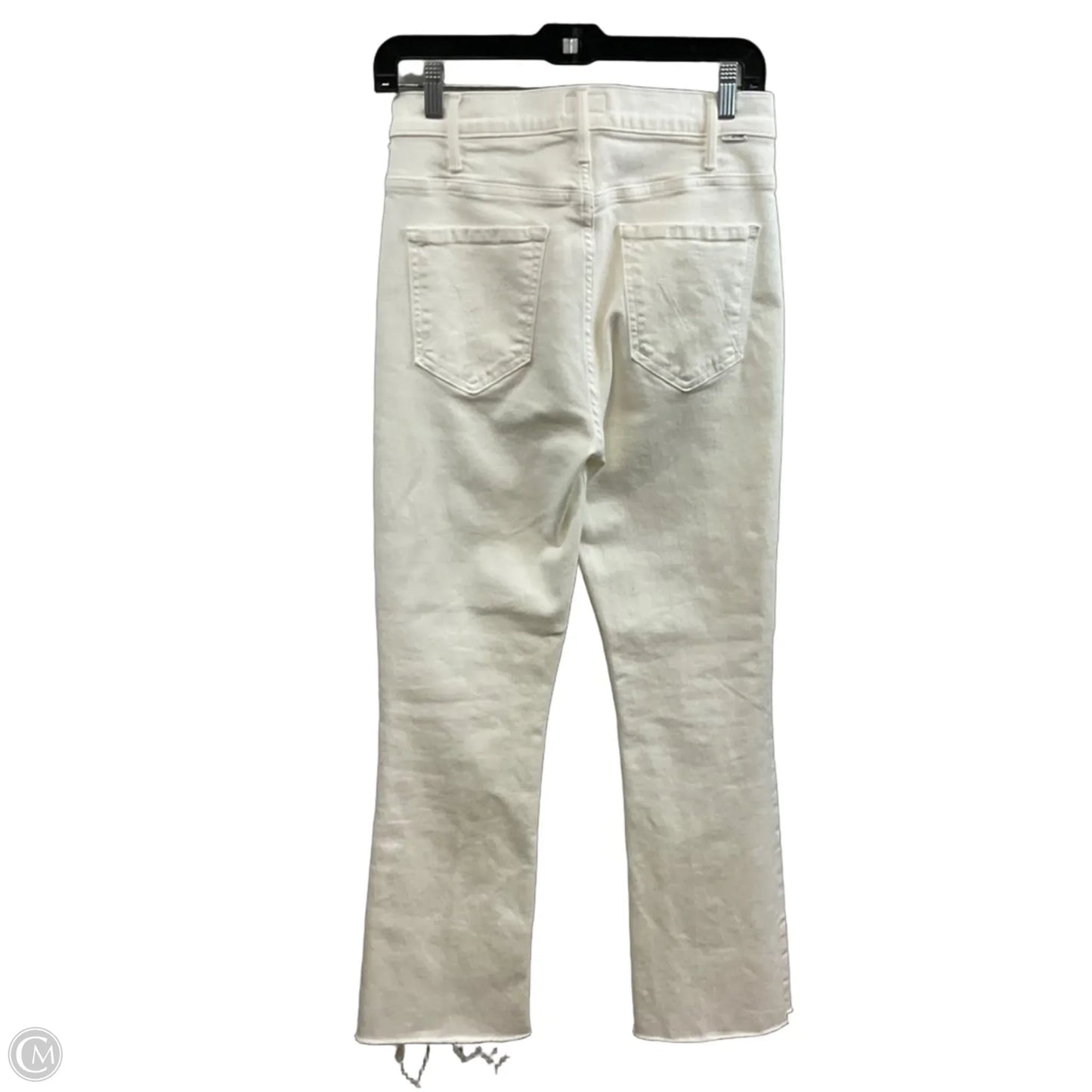 Jeans Flared By Mother In White Denim, Size: 6