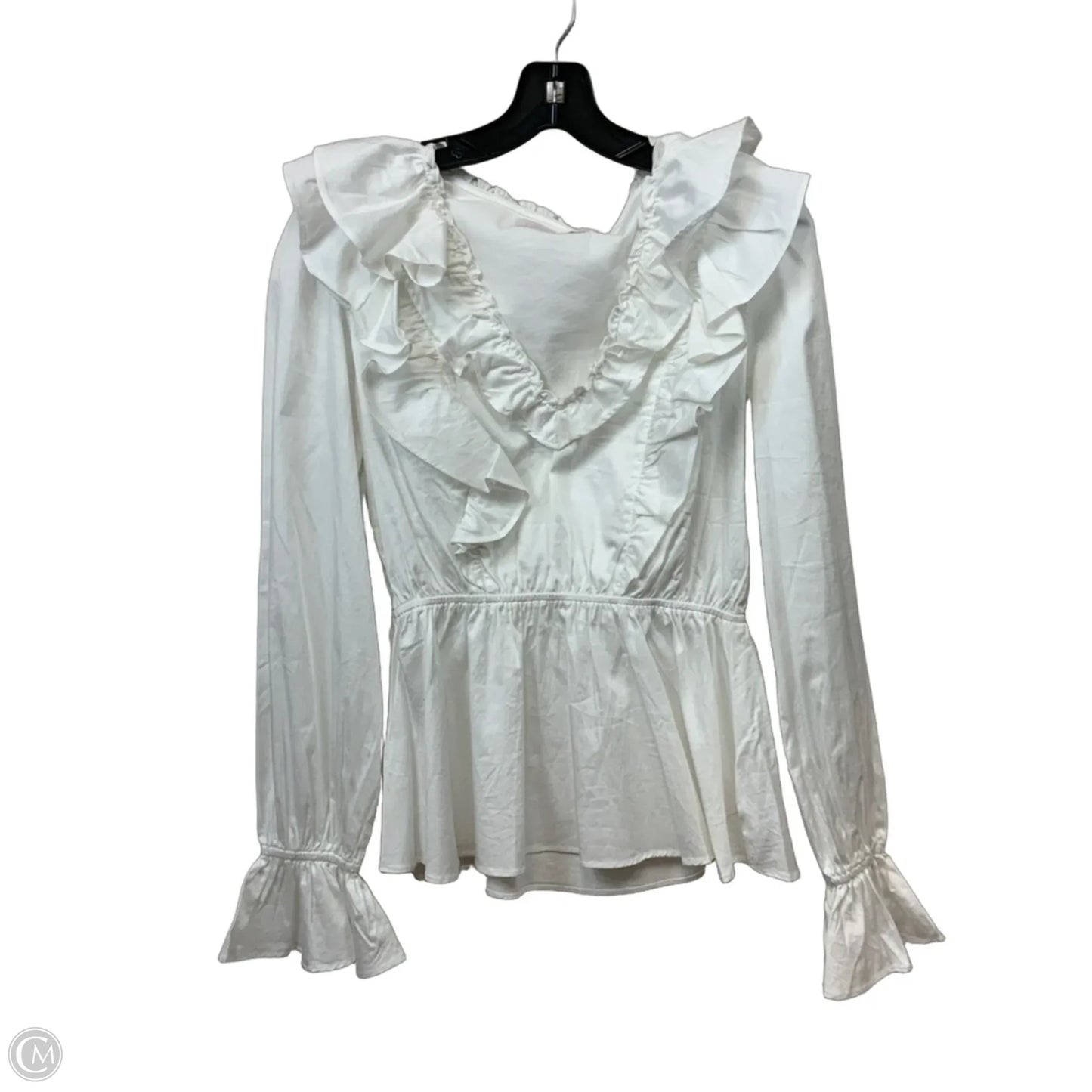 Blouse Long Sleeve By Rachel Parcell In White, Size: M