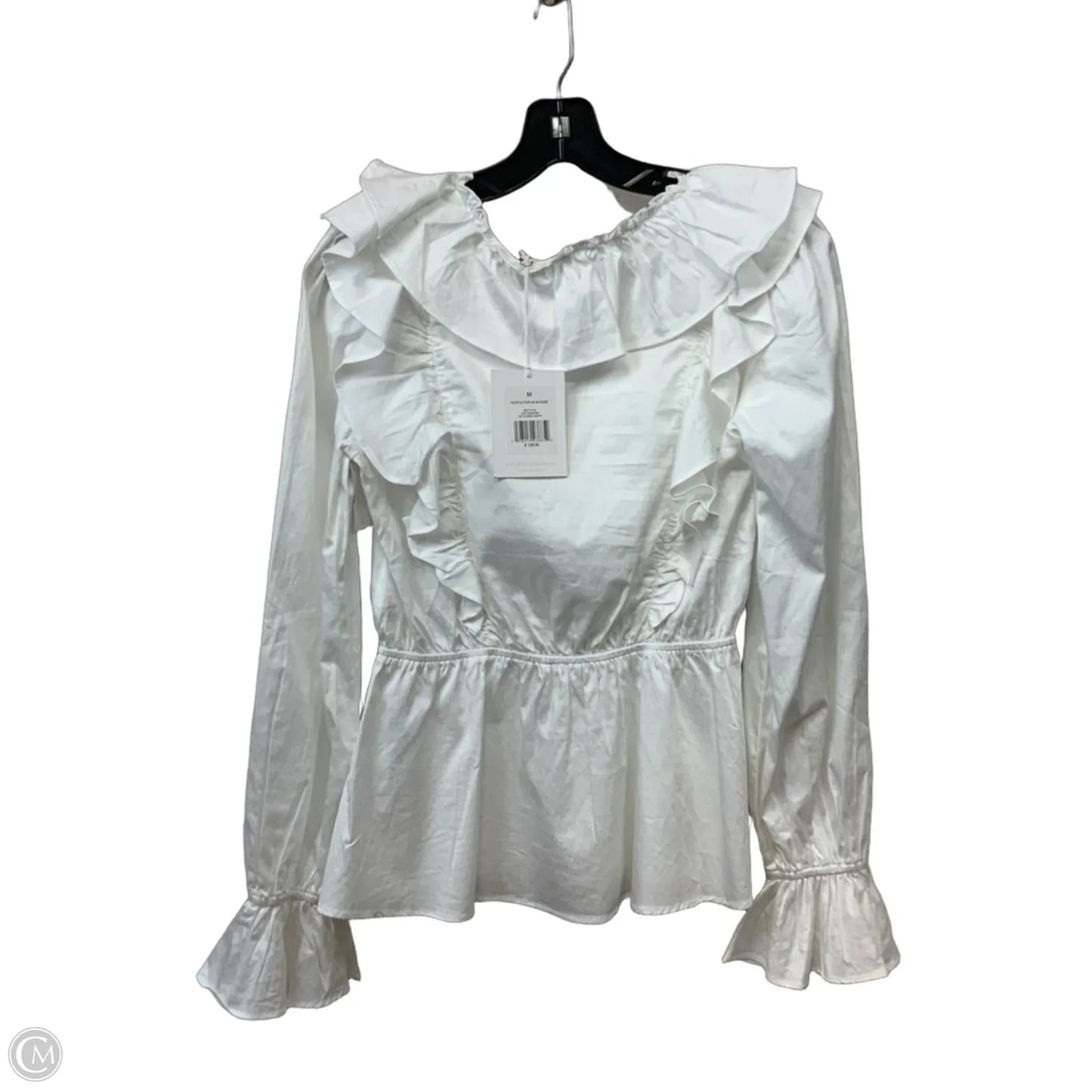 Blouse Long Sleeve By Rachel Parcell In White, Size: M