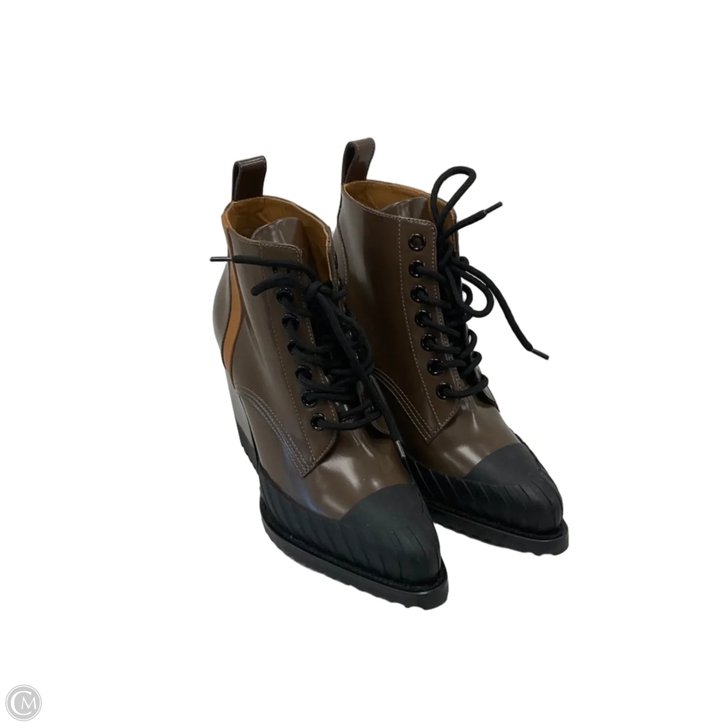 Boots Luxury Designer By Chloe In Brown, Size: 9