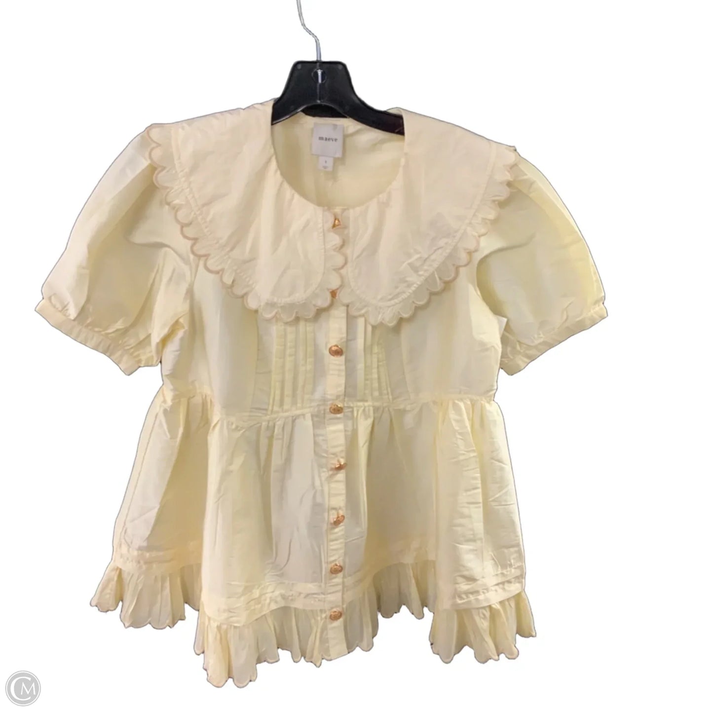 Blouse Short Sleeve By Maeve In Cream, Size: S