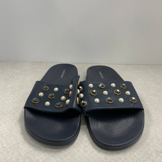 Navy Sandals Flats Comfortview, Size 10