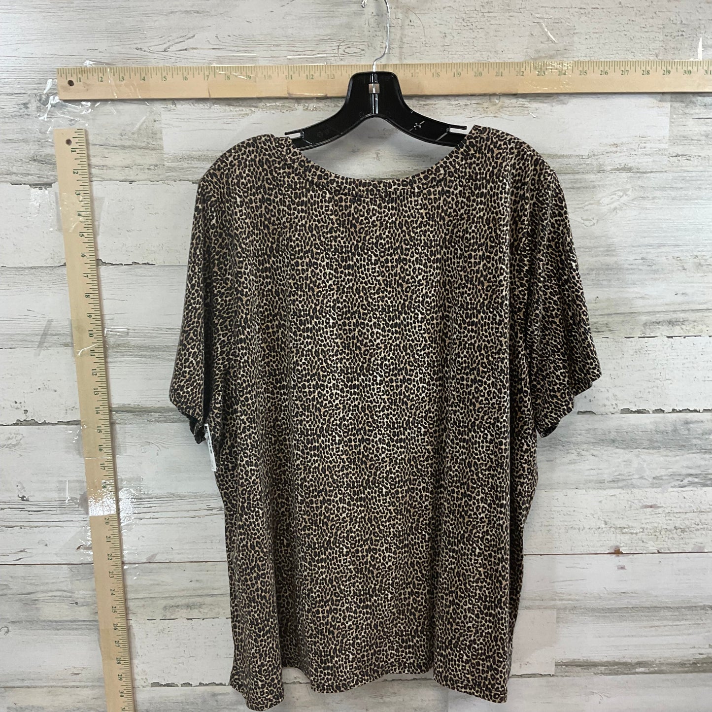 Brown Top Short Sleeve Michael By Michael Kors, Size 3x