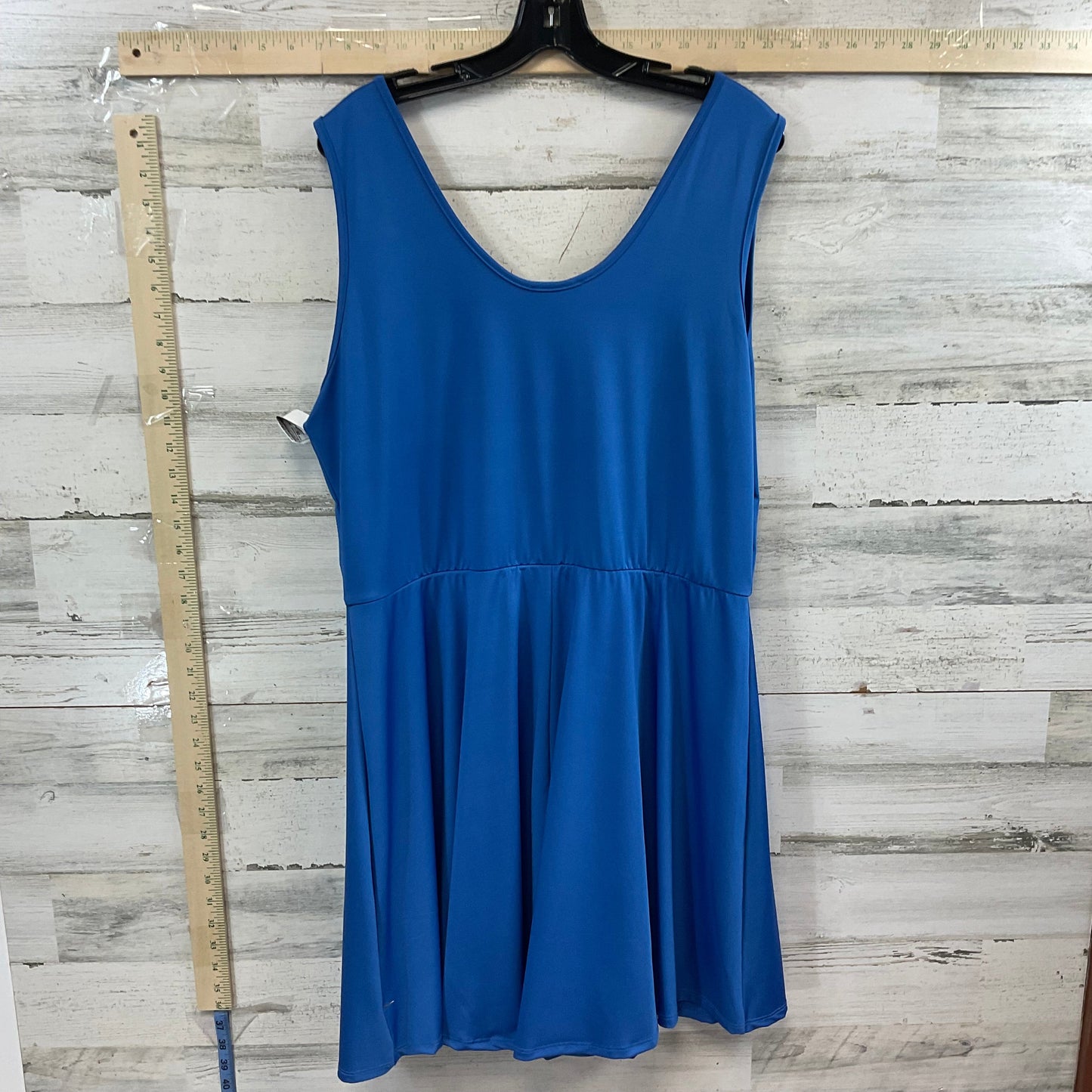 Blue Dress Casual Short White Birch, Size 2x