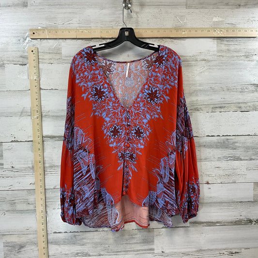 Orange Top Long Sleeve Free People, Size S