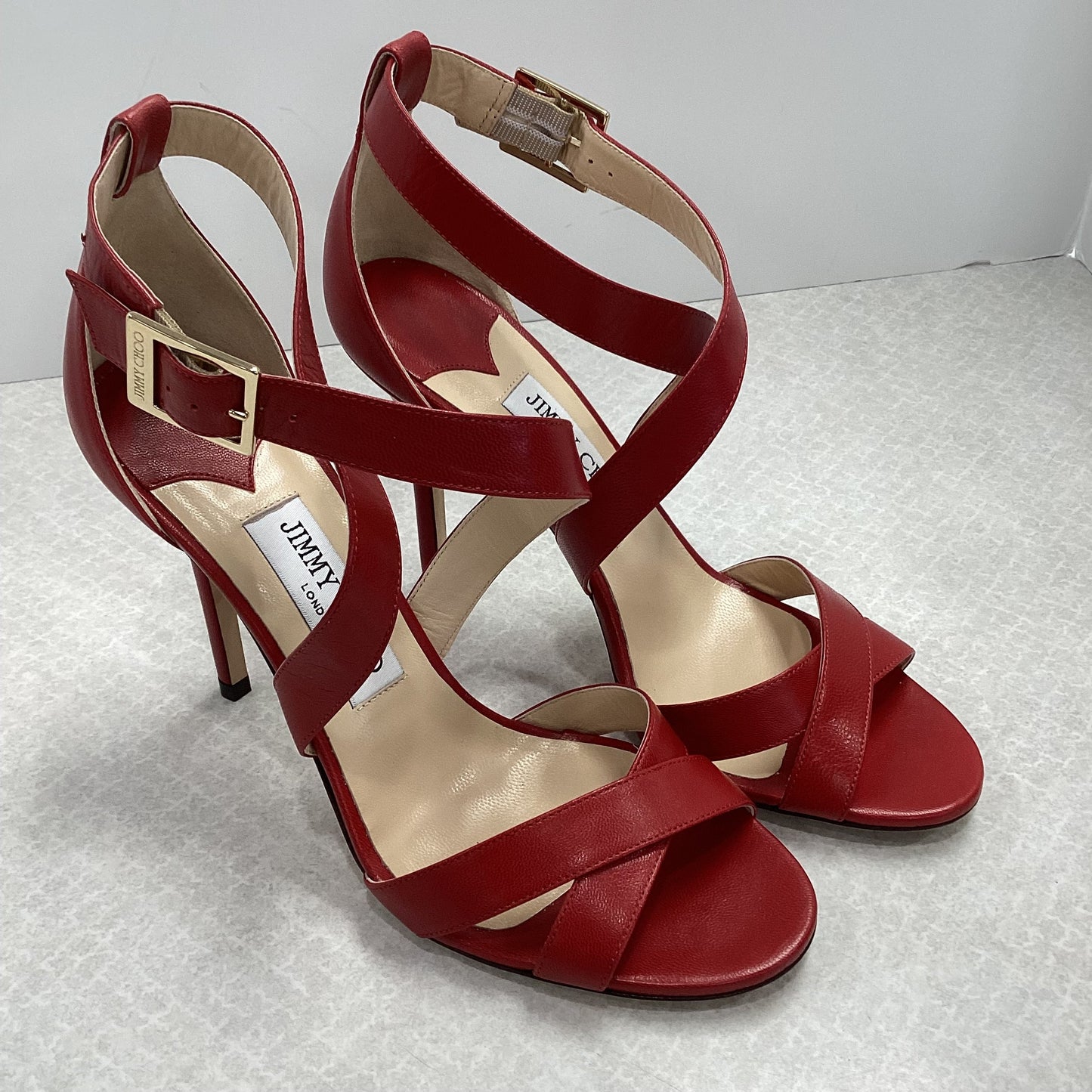 Red Sandals Designer Jimmy Choo, Size 8