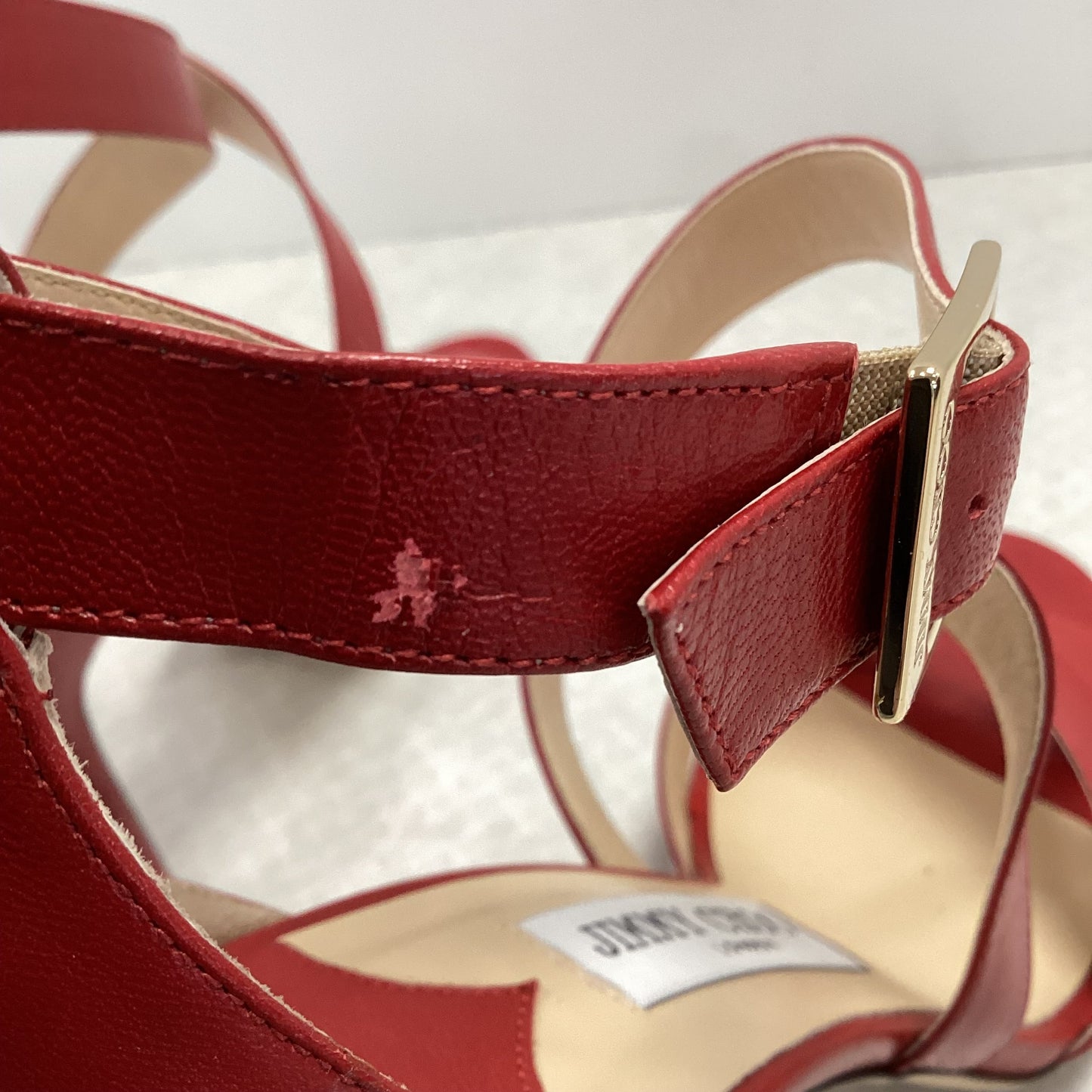 Red Sandals Designer Jimmy Choo, Size 8