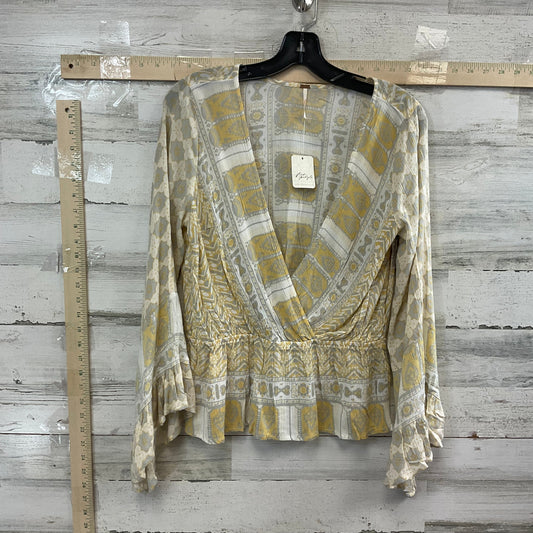 Yellow Top 3/4 Sleeve Free People, Size S