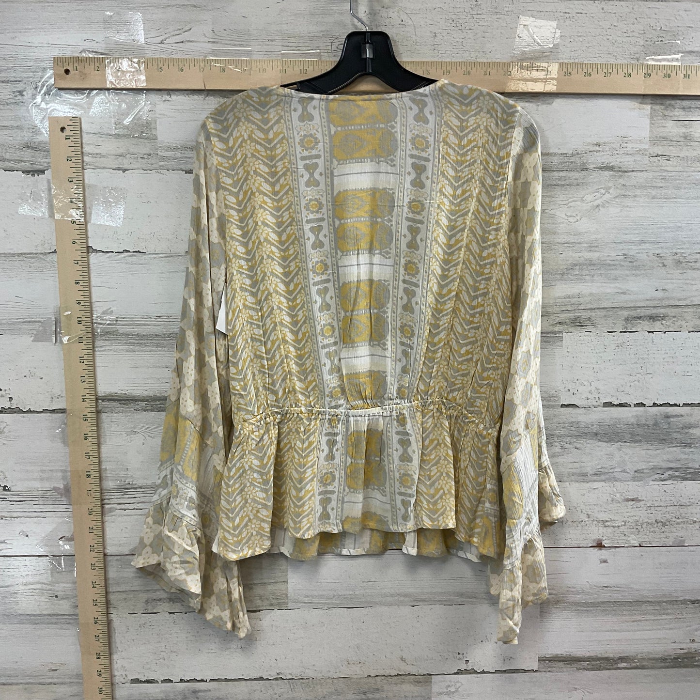 Yellow Top 3/4 Sleeve Free People, Size S