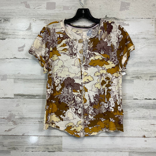 Top Short Sleeve By Pilcro In Brown, Size: S