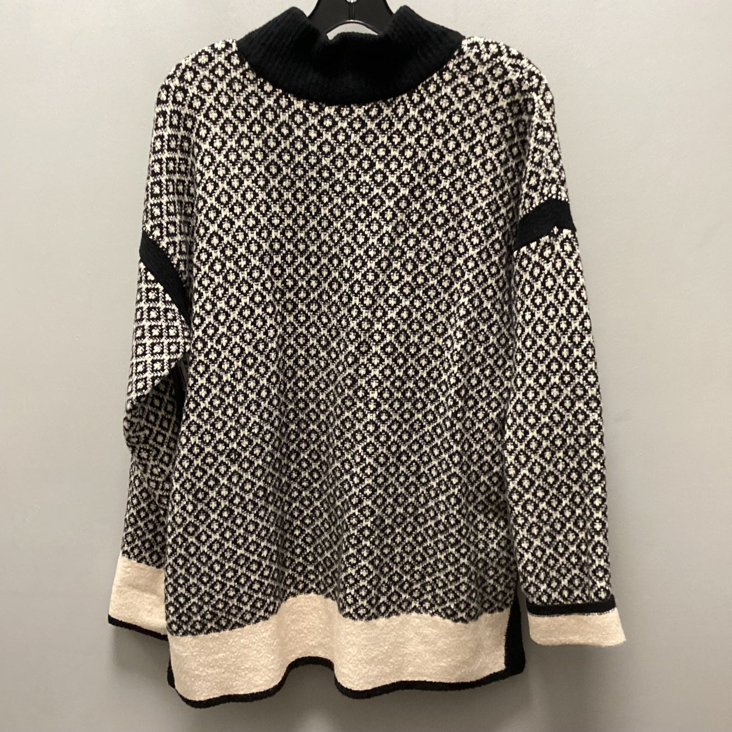 Sweater By J. JILL In Black & Cream, Size: M