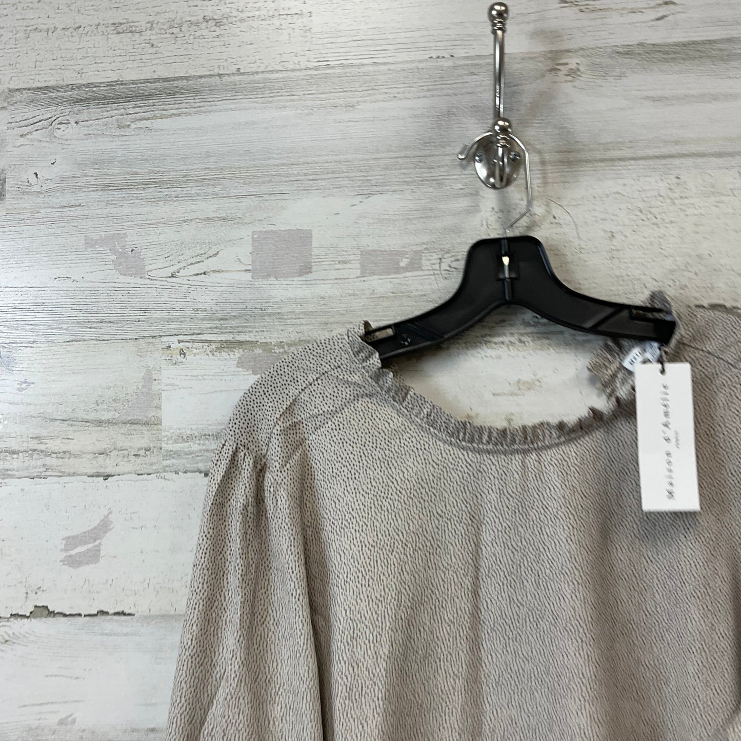 Blouse Long Sleeve By MAISON DEAMELIE In Tan, Size: Xl