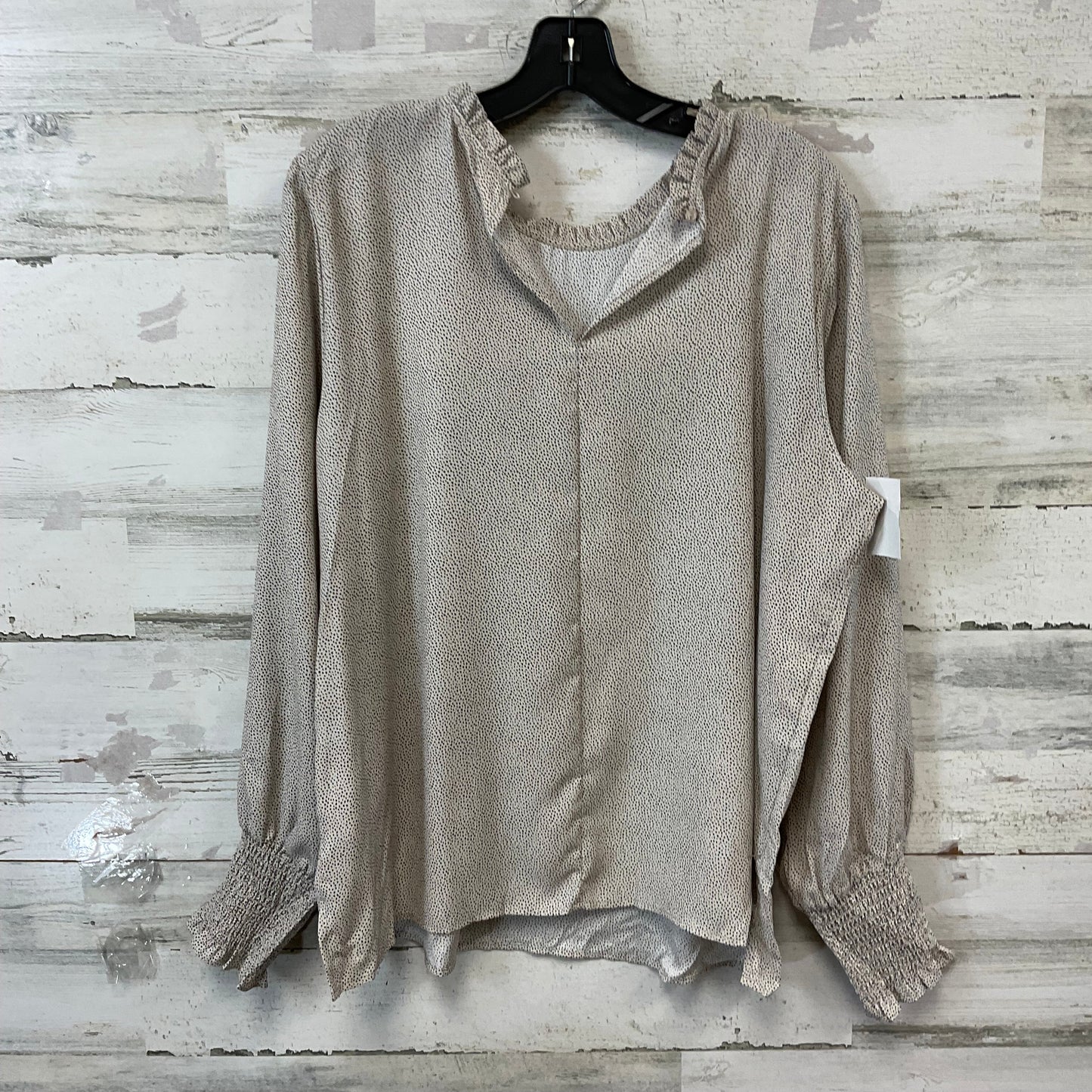 Blouse Long Sleeve By MAISON DEAMELIE In Tan, Size: Xl