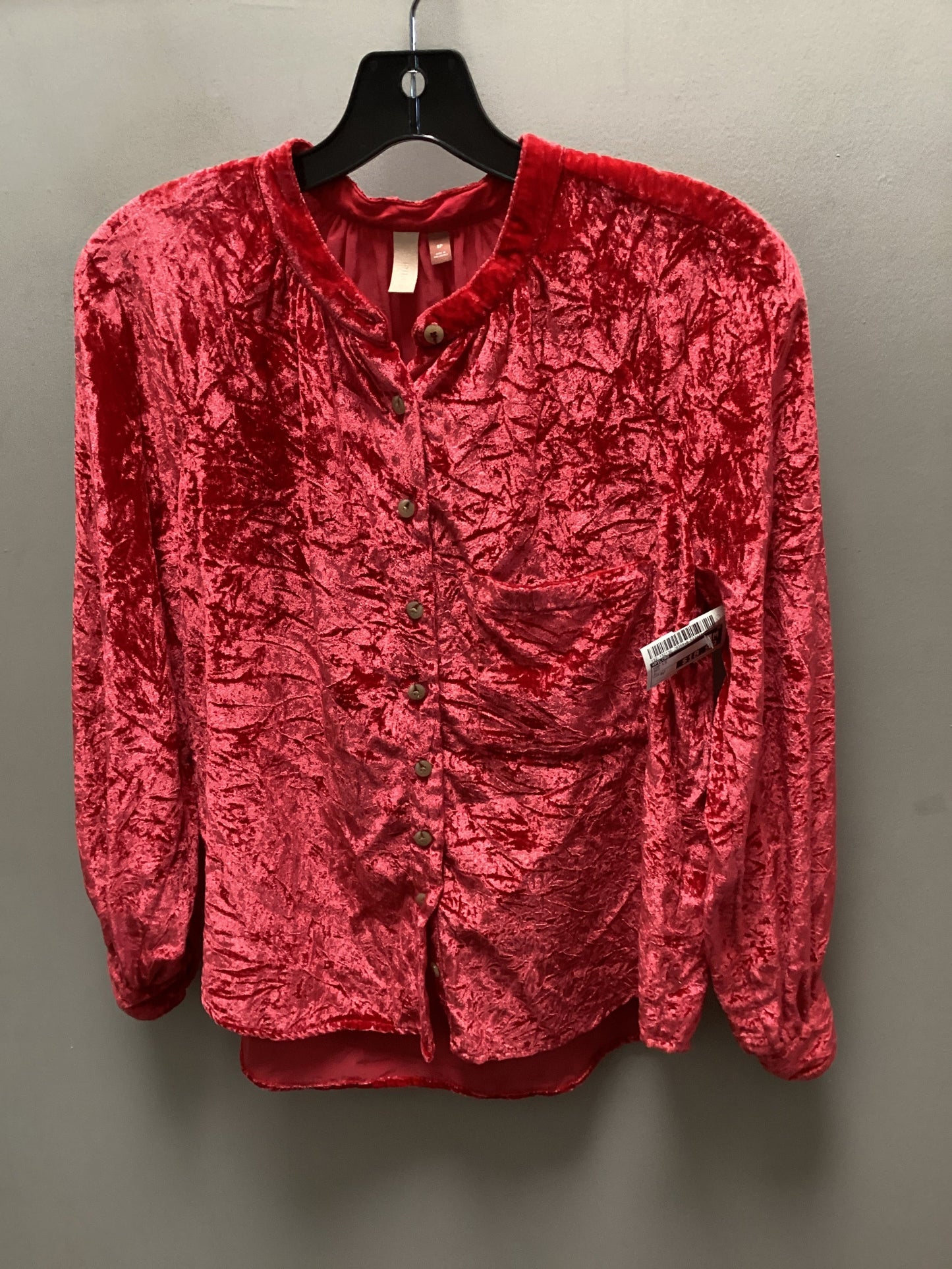 Top Long Sleeve By Pilcro In Red, Size: S