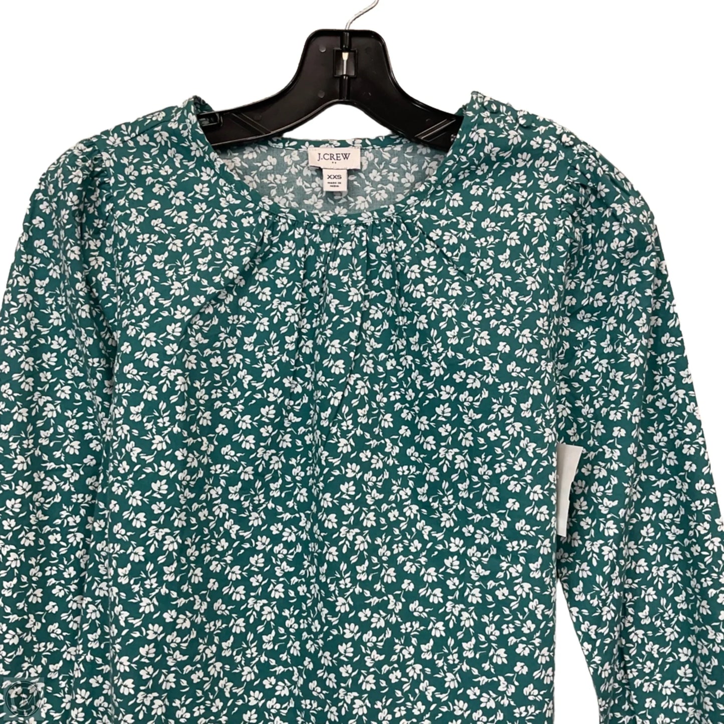 Top Long Sleeve By J. Crew In Green, Size: Xxs