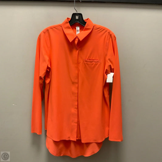 Athletic Top Long Sleeve Collar By Athleta In Orange, Size: Xs