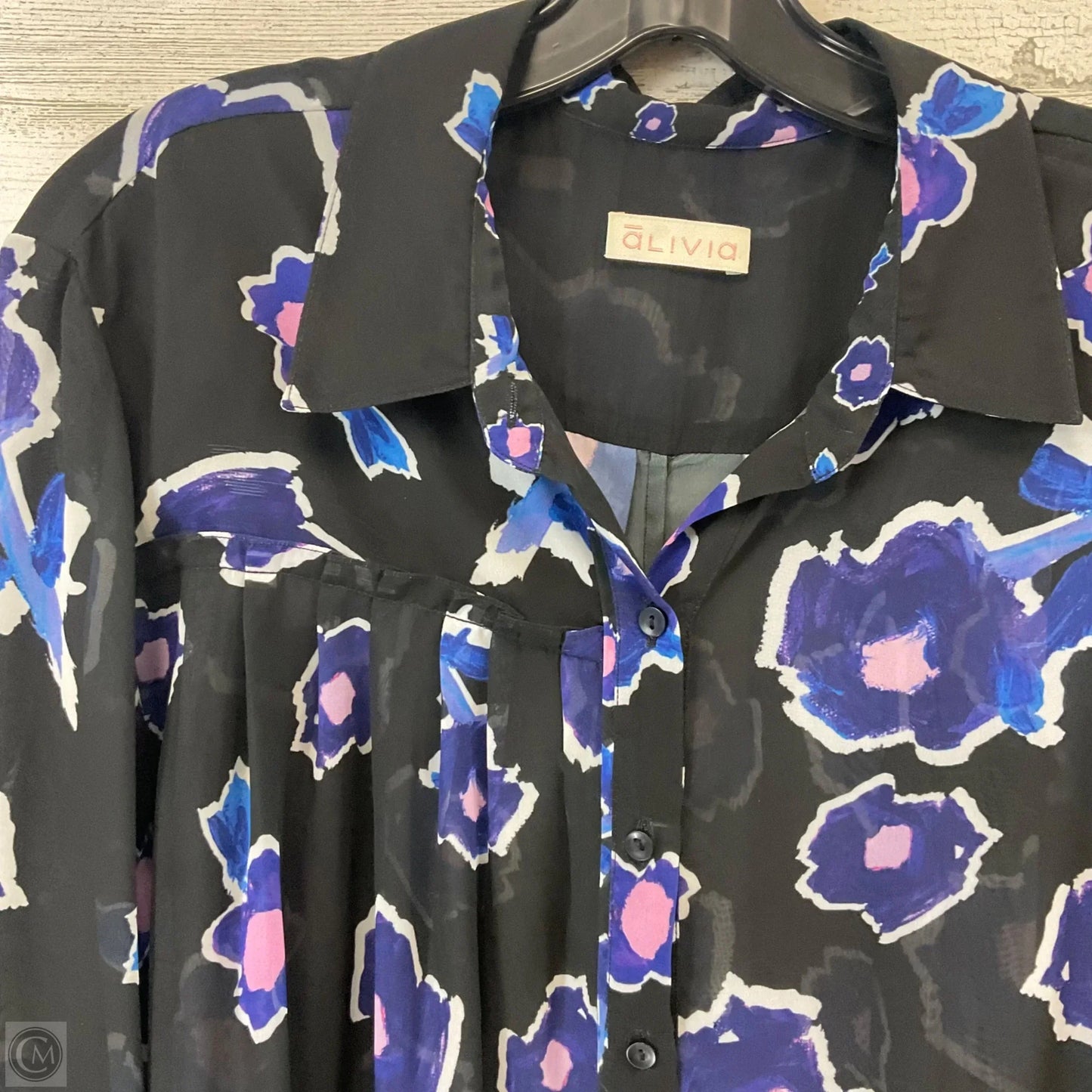 Blouse Long Sleeve By ALIVIA In Black, Size: L