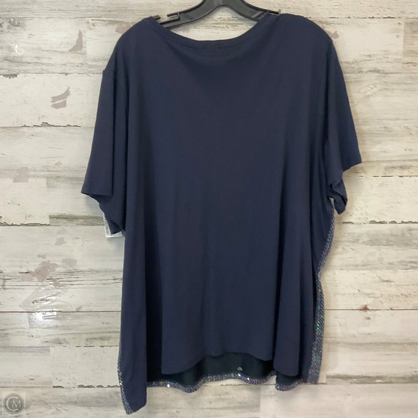 Top Short Sleeve By Cj Banks In Blue, Size: 3x
