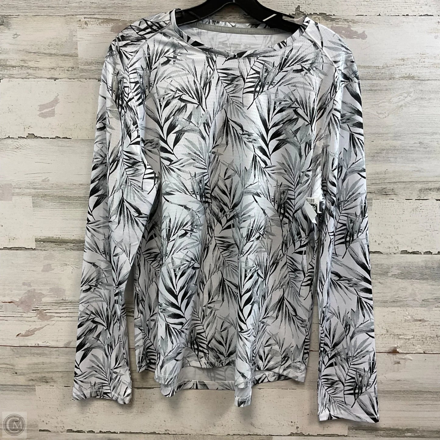 Top Long Sleeve By Reel Legends In Black & White, Size: L