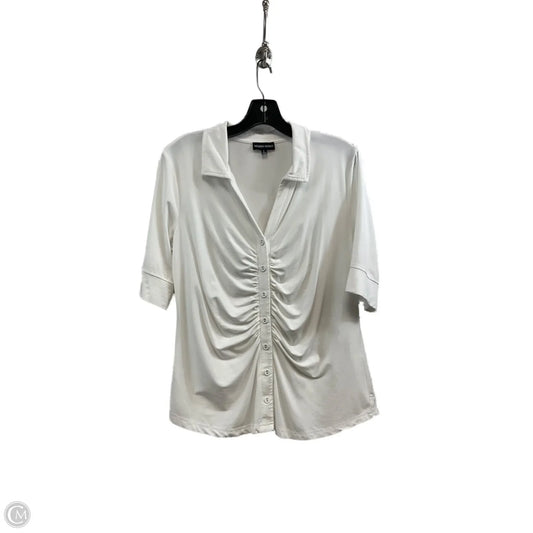 Blouse Short Sleeve By Modern Works In White, Size: L