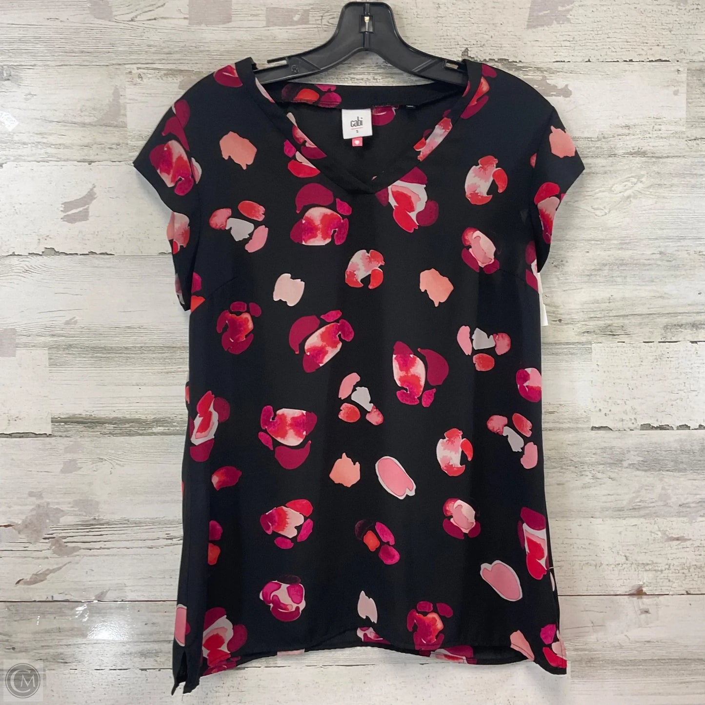 Blouse Short Sleeve By Cabi In Black, Size: S