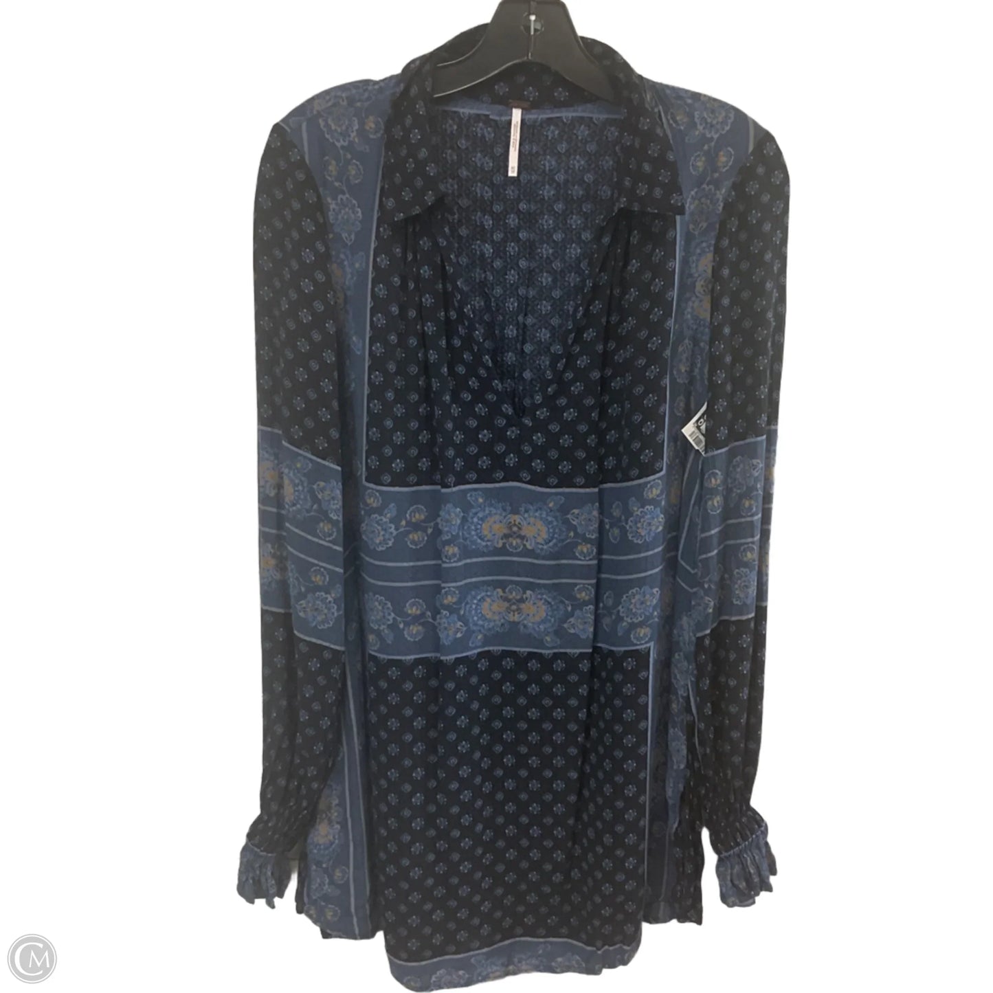 Blouse Long Sleeve By Free People In Blue, Size: Xs