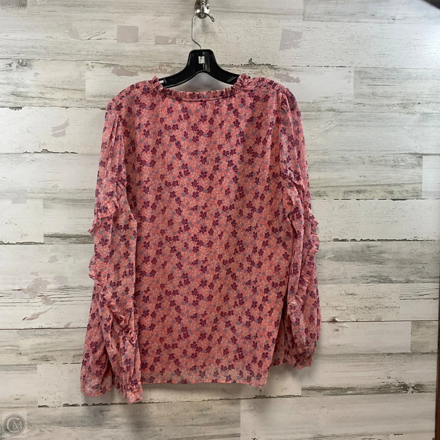 Blouse Long Sleeve By Talbots In Pink, Size: Xl