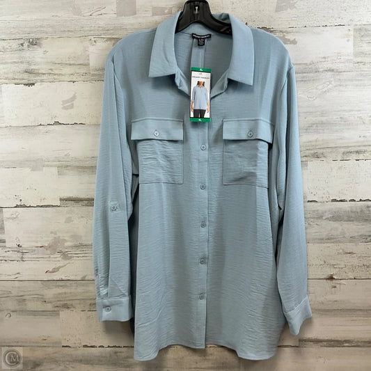 Blouse Long Sleeve By Hilary Radley In Blue, Size: Xl